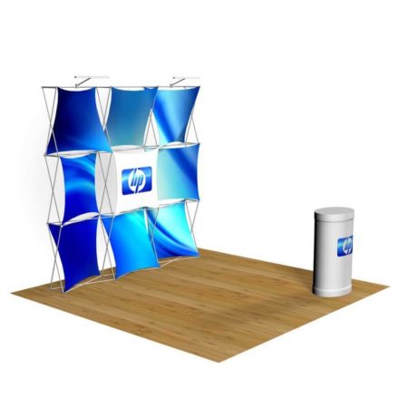 3D Snap 3x3 L1 8 ft. Tension Fabric Backwall and Counter Kit