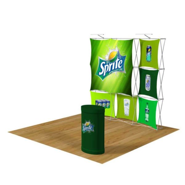 3D Snap 3x3 L5 8 ft. Tension Fabric Backwall and Counter Kit