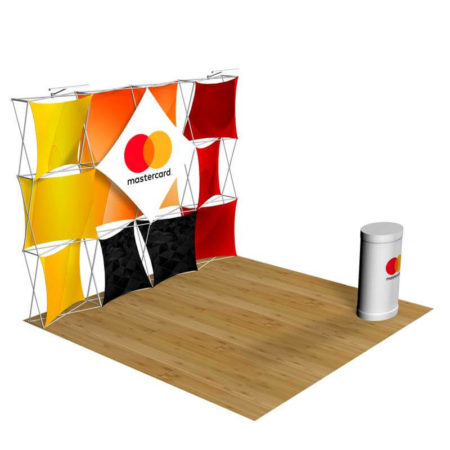 3D Snap 4x3 L1 10 ft. Tension Fabric Backwall and Counter Kit