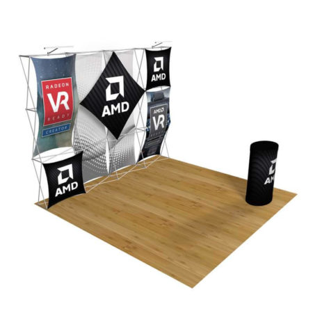 3D Snap 4x3 L2 10 ft. Tension Fabric Backwall and Counter Kit