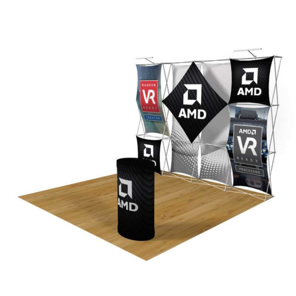 3D Snap 4x3 L2 10 ft. Tension Fabric Backwall and Counter Kit