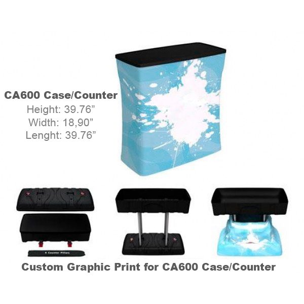 Waveline CA600 Counter Shipping Case and Podium + Graphics