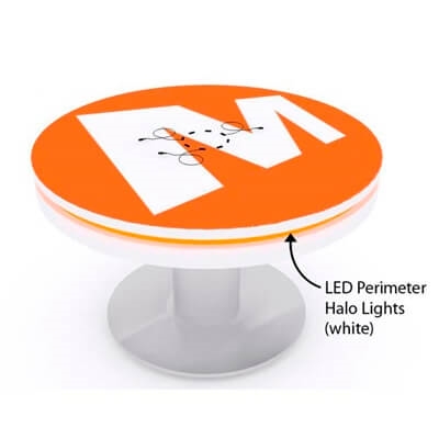 LED 8-port Charging Station Round Table